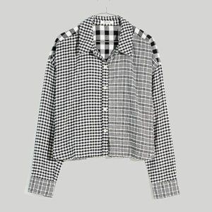 Madewell Long-Sleeve Crop Shirt in Plaid